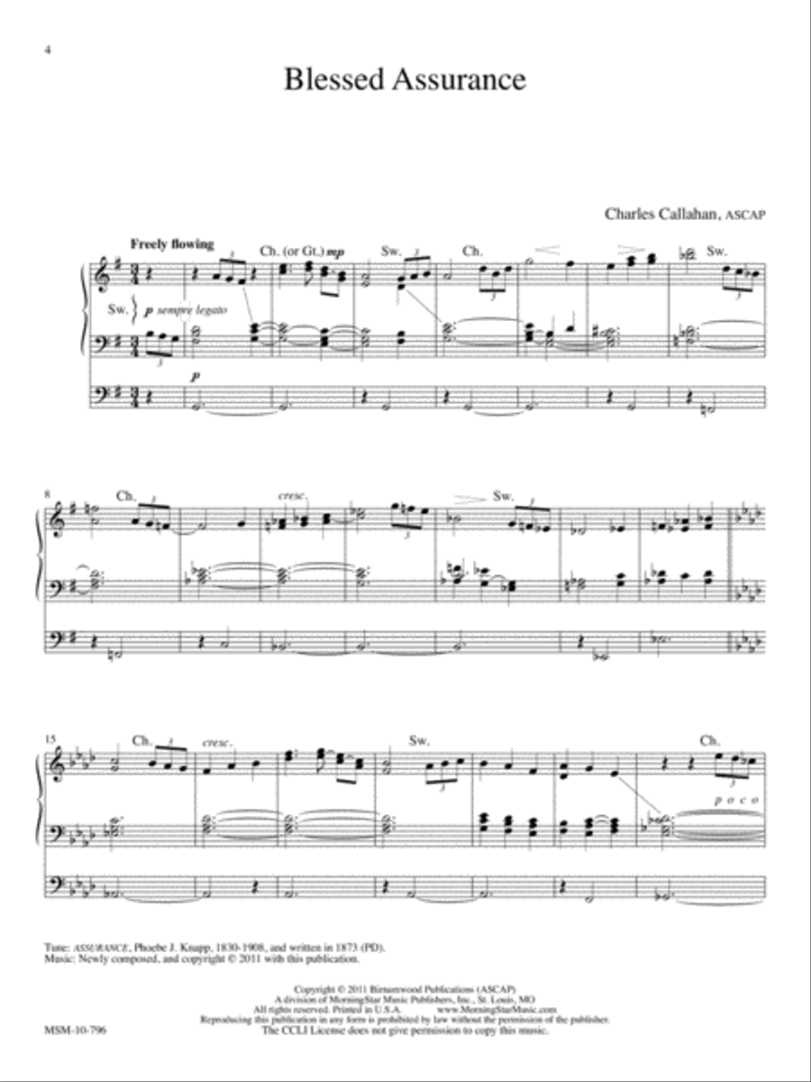 Eight Quiet Preludes on American Hymntunes Organ scores gallery preview page 3