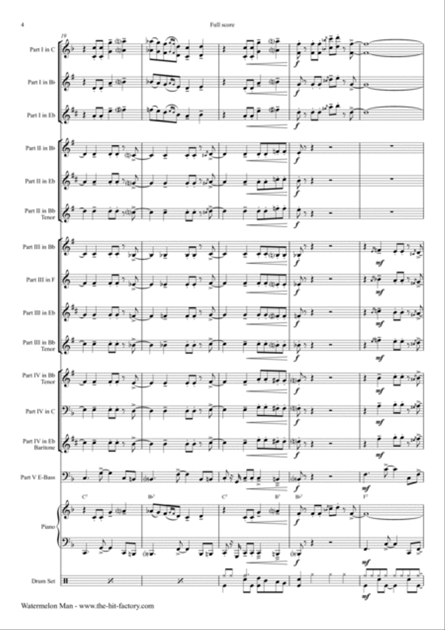 Watermelon Man Euphonium scores gallery preview page 4