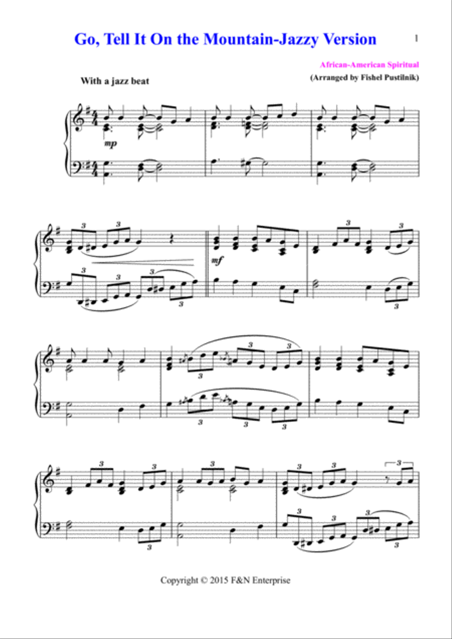 Go, Tell It On the Mountain Voice scores gallery preview page 2