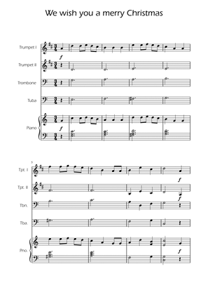 We Wish You a Merry Christmas - Brass Quartet w/ Piano