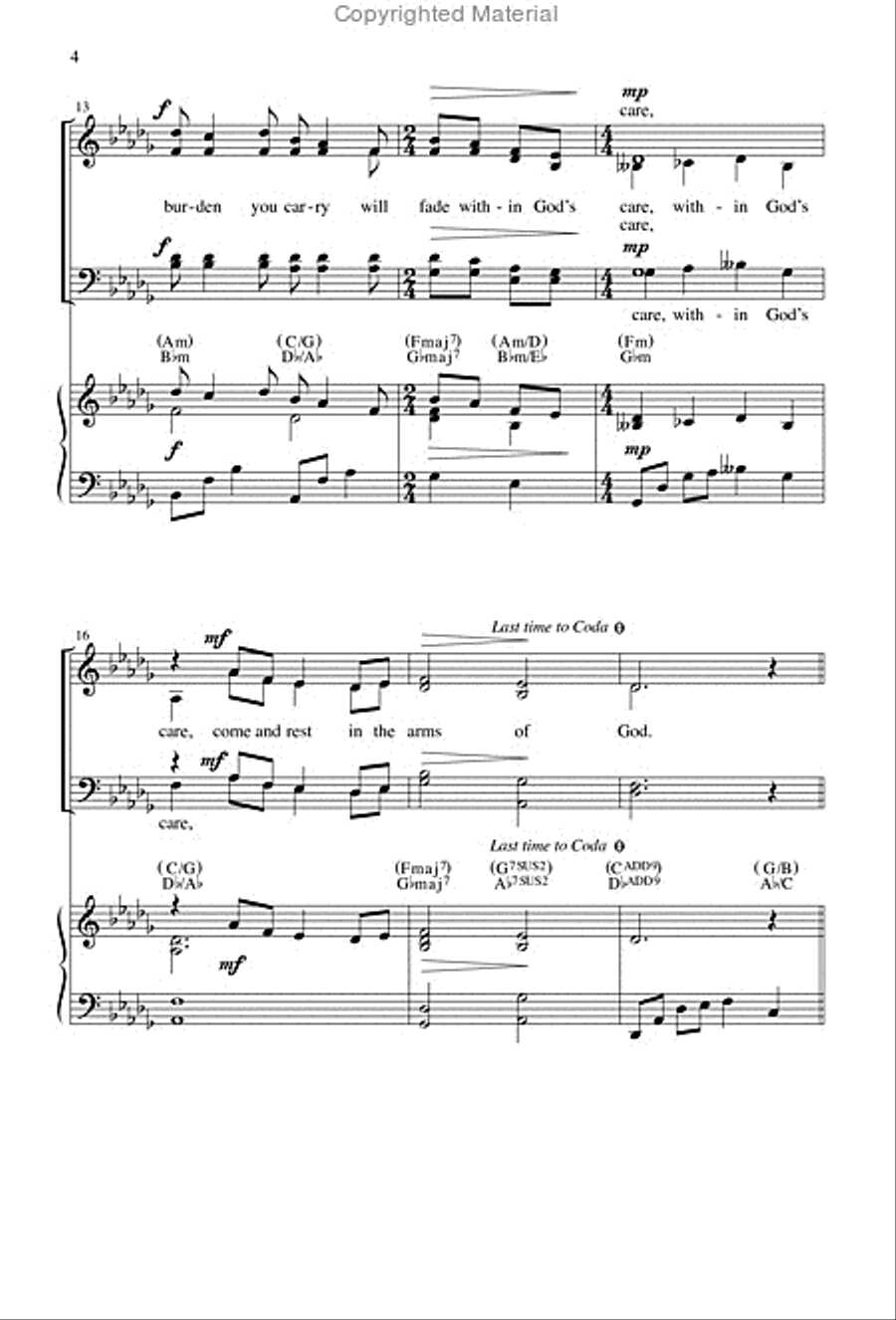 In the Arms of God 4-Part scores gallery preview page 4