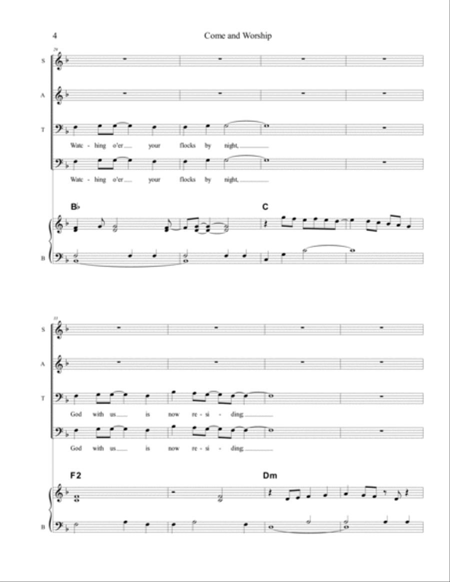 Angels From the Realms of Glory (Come and Worship) 4-Part scores gallery preview page 4