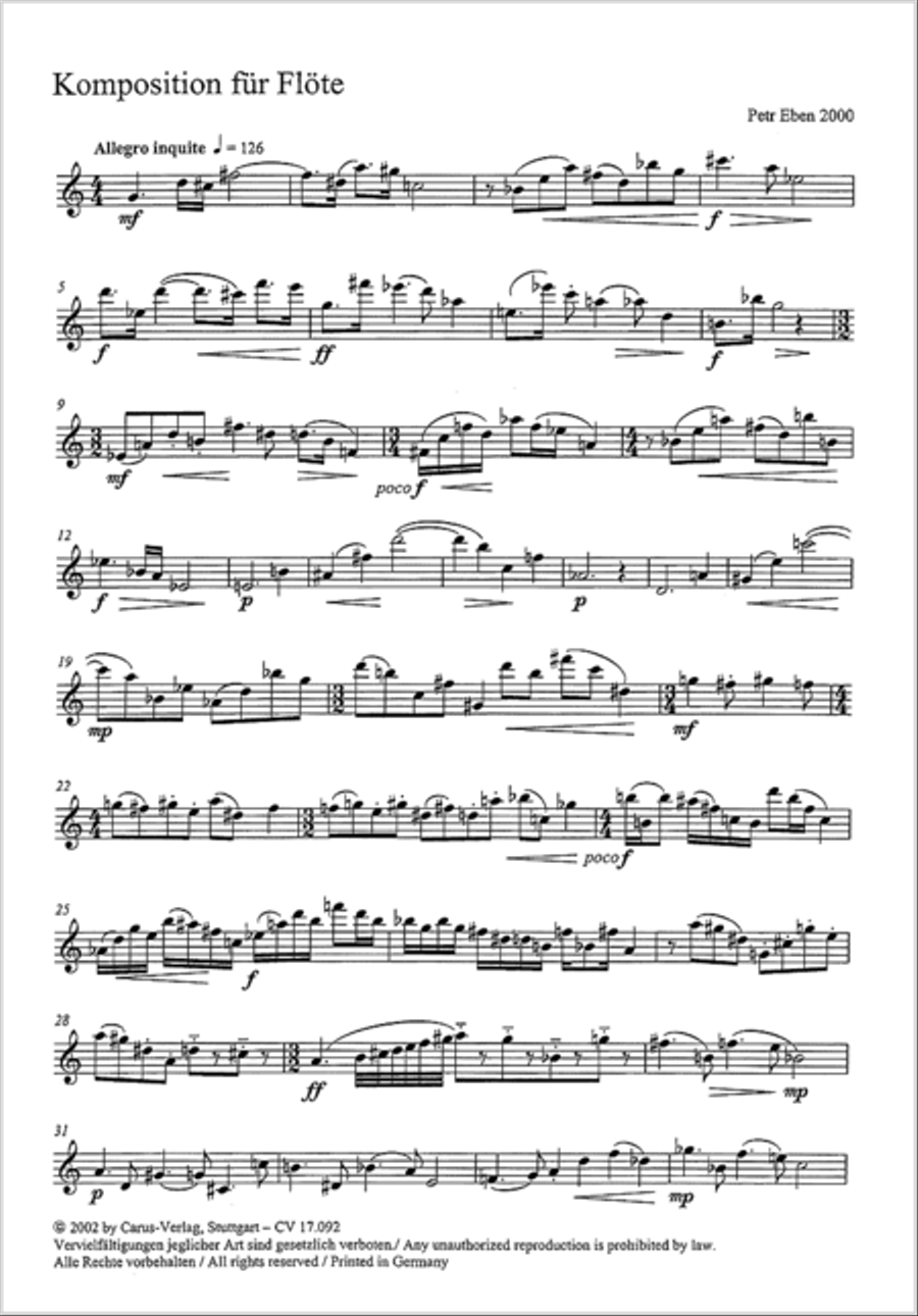 Komposition fur Querflote solo Flute Solo scores gallery preview page 6