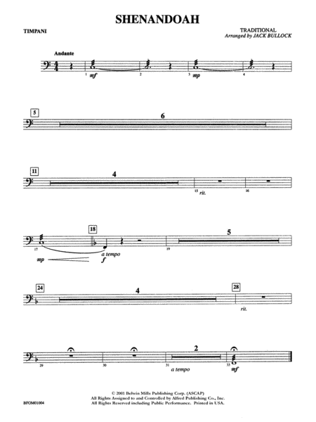 Shenandoah: Timpani