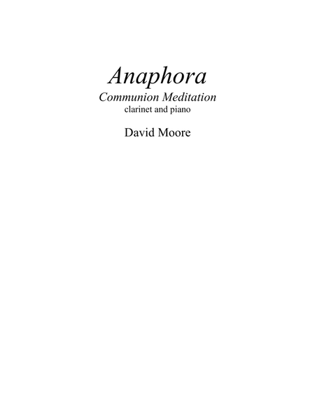 Anaphora, clarinet and piano
