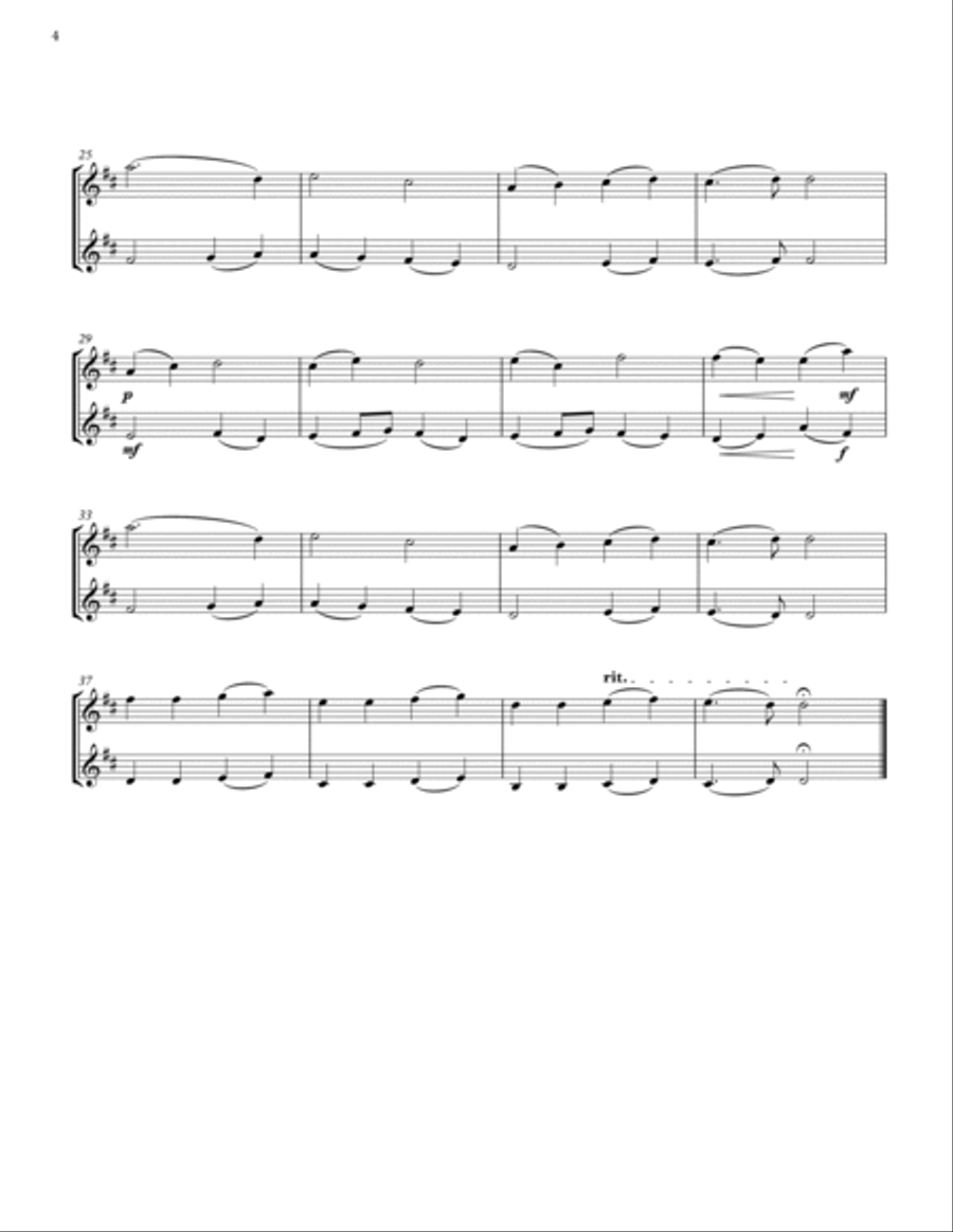 4 Classical Pieces for Violin Duet-Intermediate Level String Duet scores gallery preview page 6