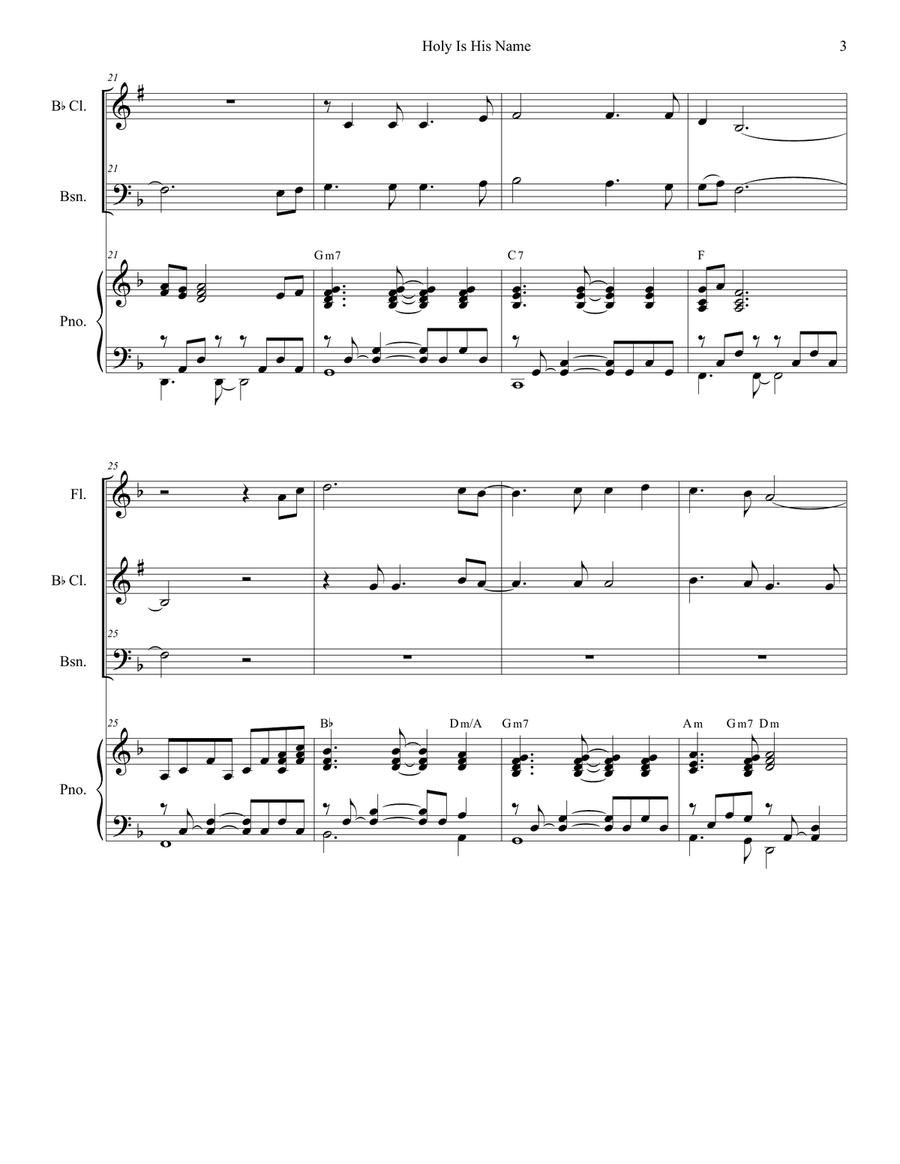 Holy Is His Name Holy Is His Name Woodwind Quartet scores gallery preview page 3
