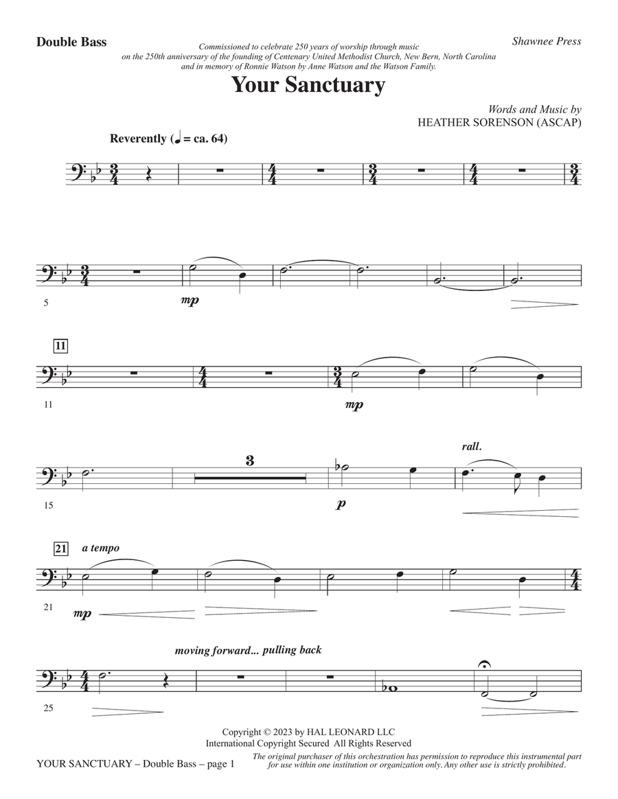 Your Sanctuary - Double Bass Choir scores gallery preview page 1