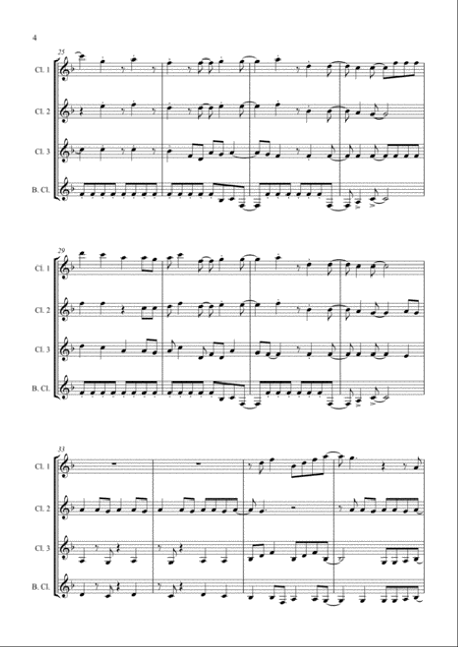 Jump Clarinet Quartet scores gallery preview page 4