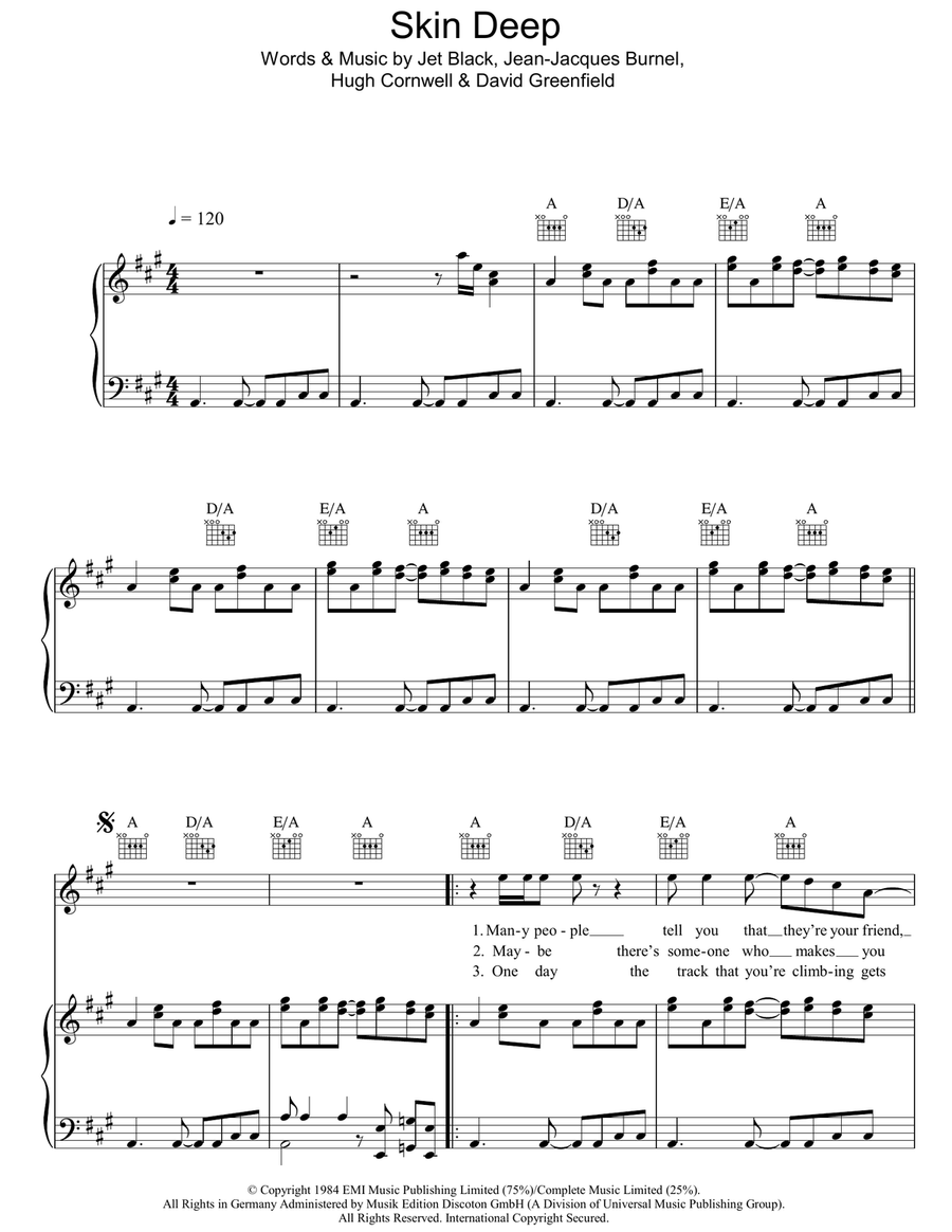 Skin Deep Skin Deep Piano, Vocal, Guitar scores gallery preview page 1