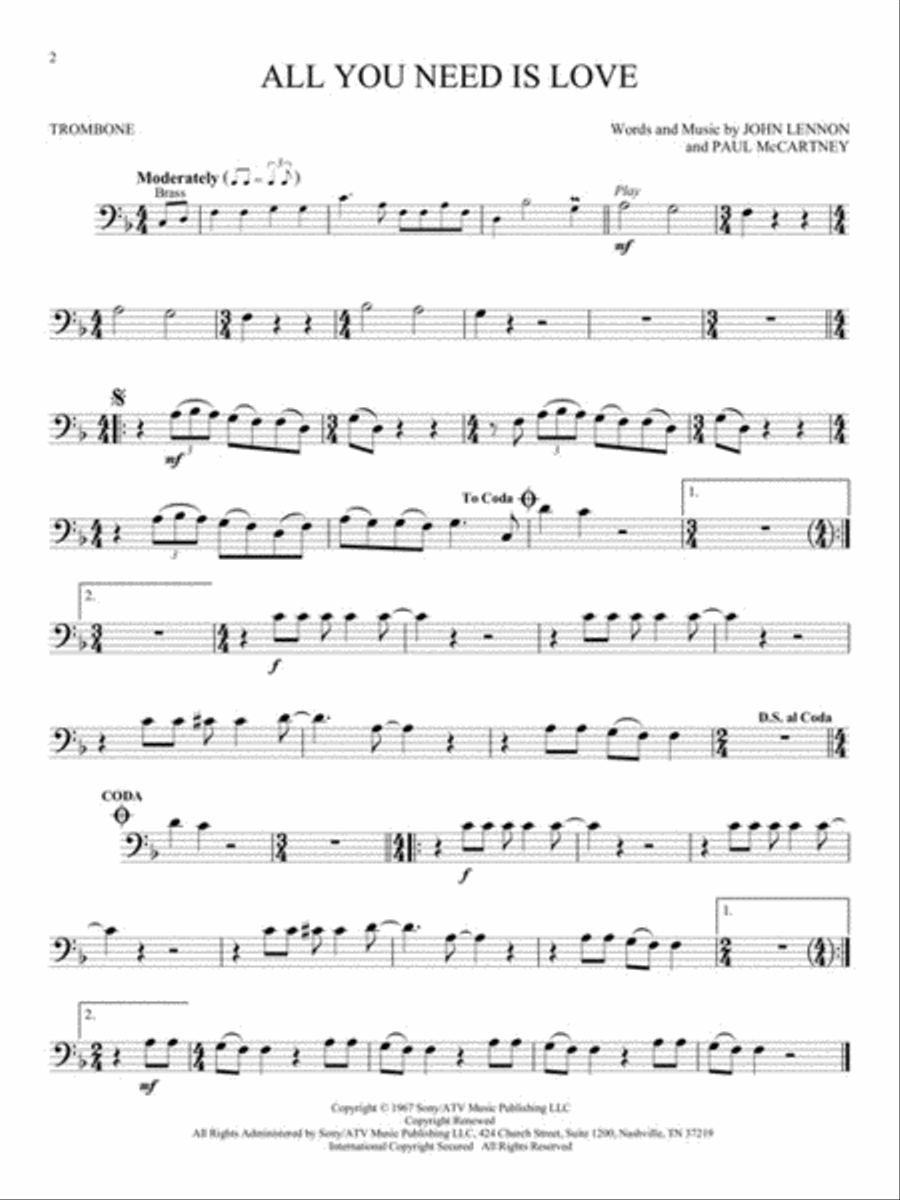 The Beatles – Instrumental Play-Along Trombone Solo scores gallery preview page 3