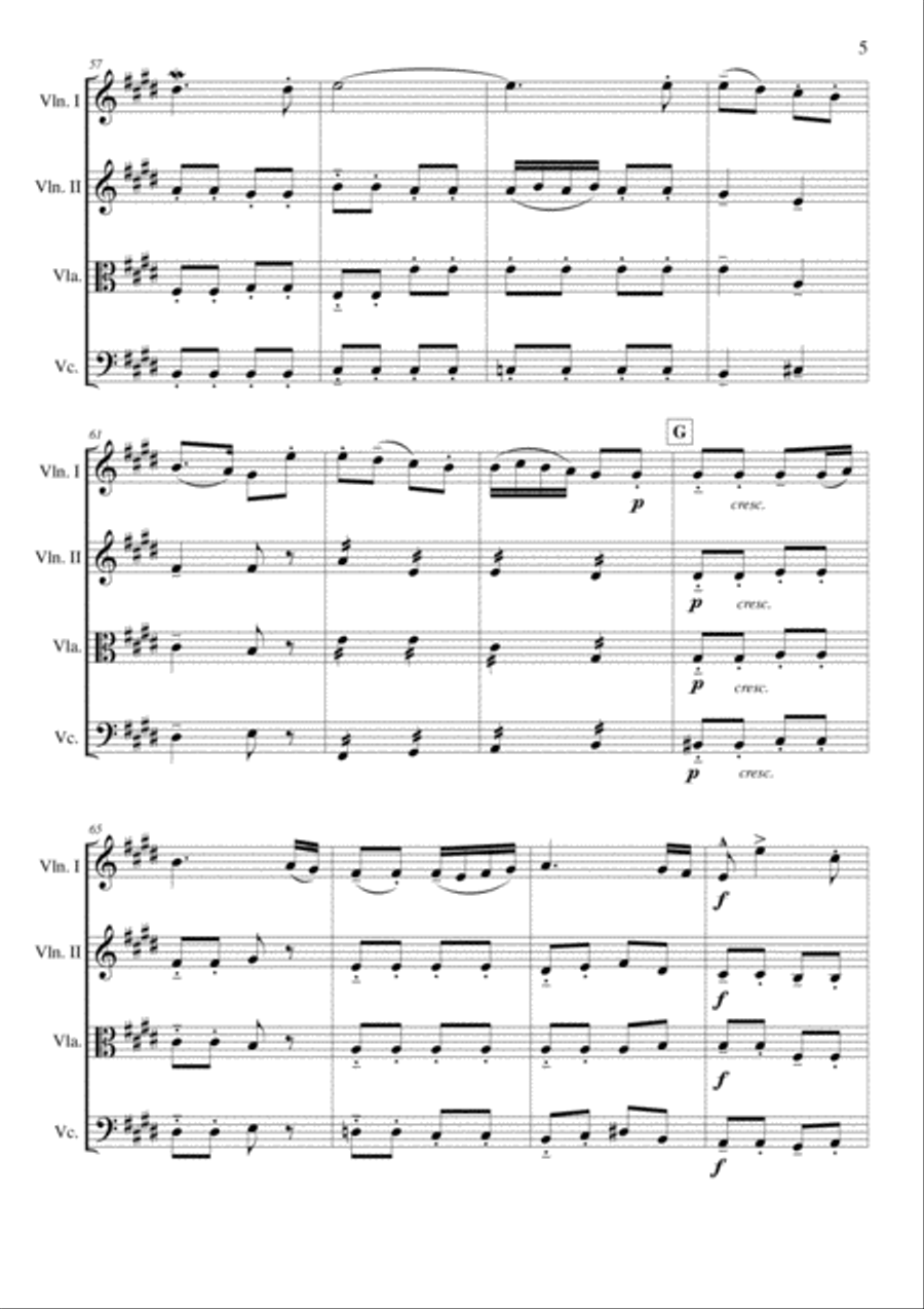 Joy To The World String Quartet scores gallery preview page 5