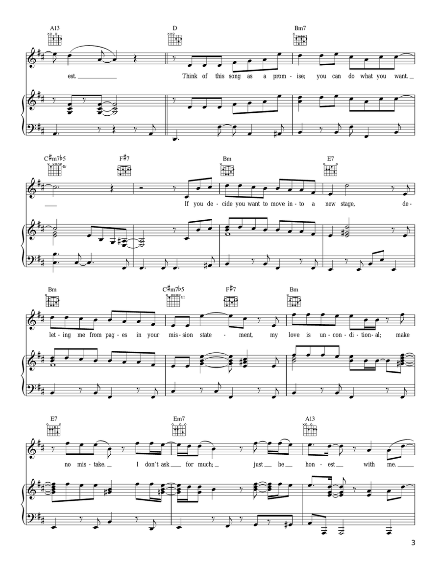 Be Honest Be Honest Piano, Vocal, Guitar scores gallery preview page 3
