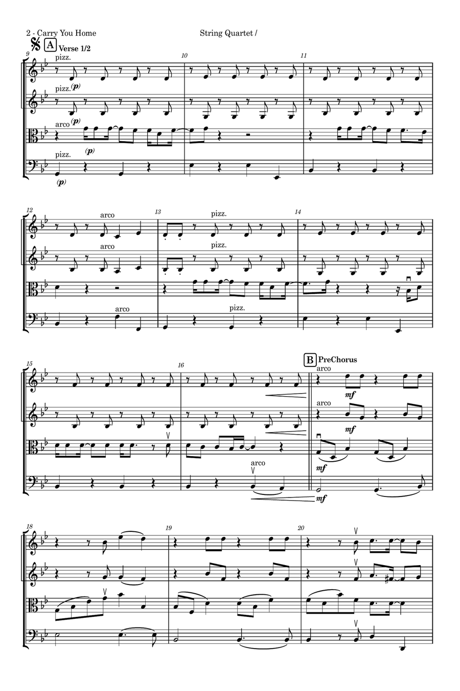 Carry You Home String Quartet scores gallery preview page 2