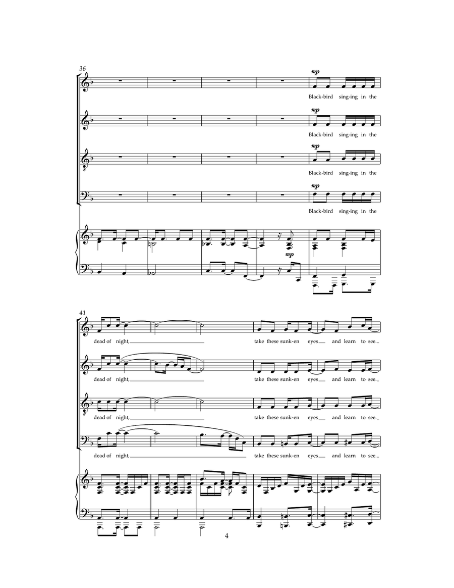Blackbird 4-Part scores gallery preview page 4