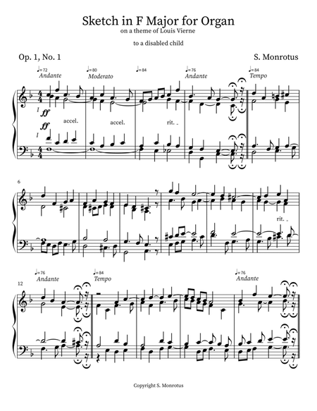 Sketch in F Major for Organ