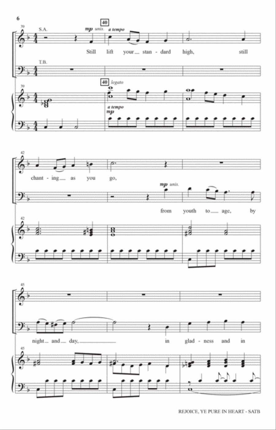 Rejoice, Ye Pure In Heart (arr. Heather Sorenson) 4-Part scores gallery preview page 4