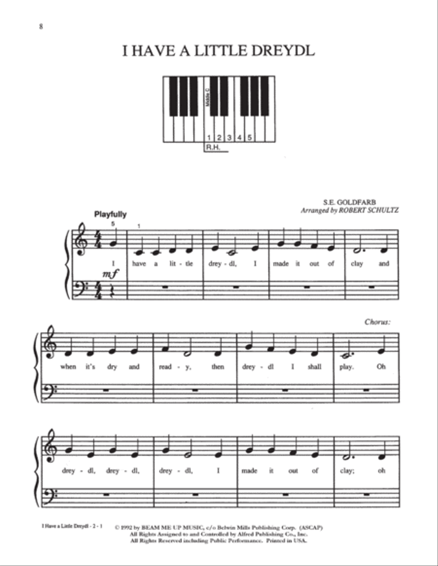 Fun with 5 Finger Jewish Holiday Songs Easy Piano scores gallery preview page 3
