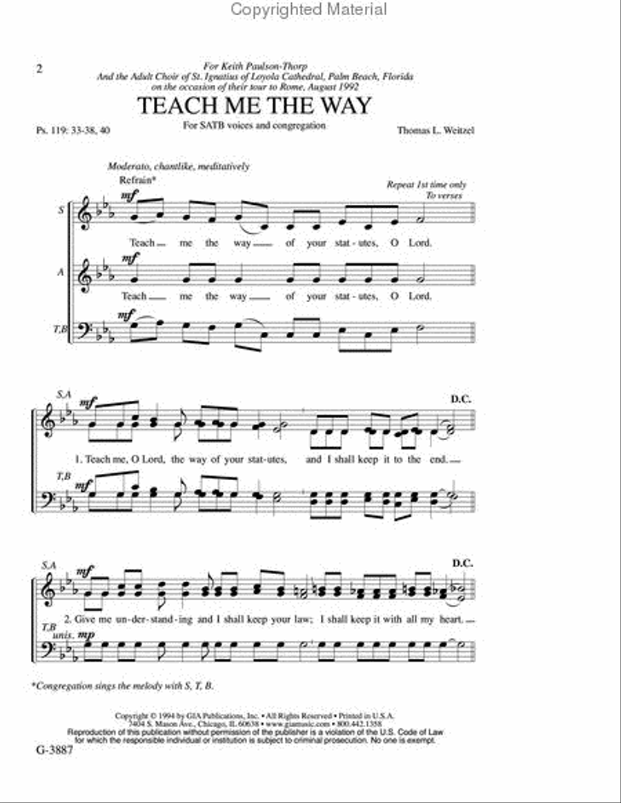 Teach Me the Way 4-Part scores gallery preview page 2