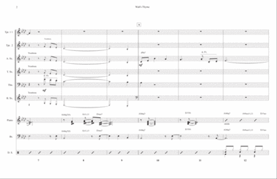 Walt's Thyme~ A Waltz for Jazz Ensemble and Horns Jazz Ensemble scores gallery preview page 4