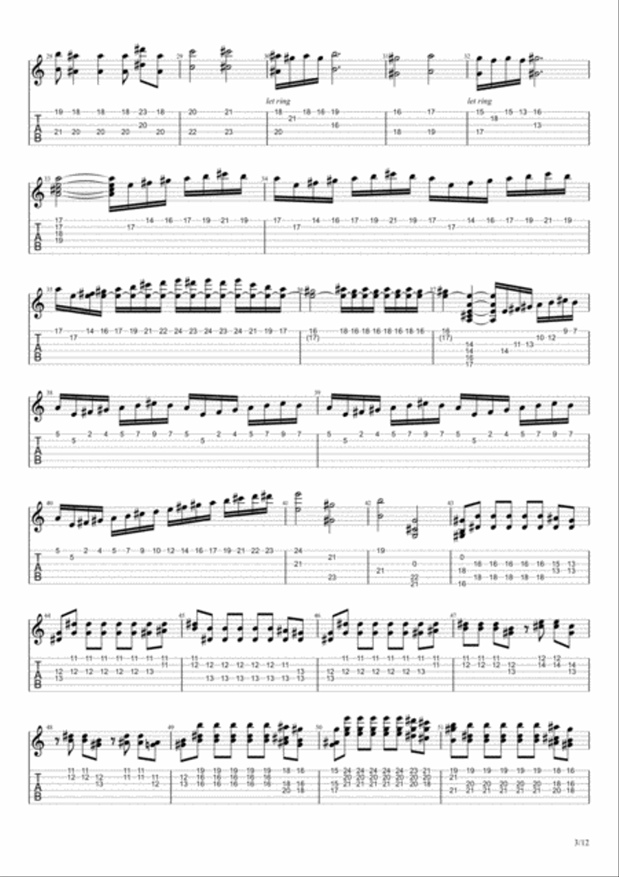 Moonlight Sonata - 3rd Movement guitar solo Classical Guitar scores gallery preview page 3