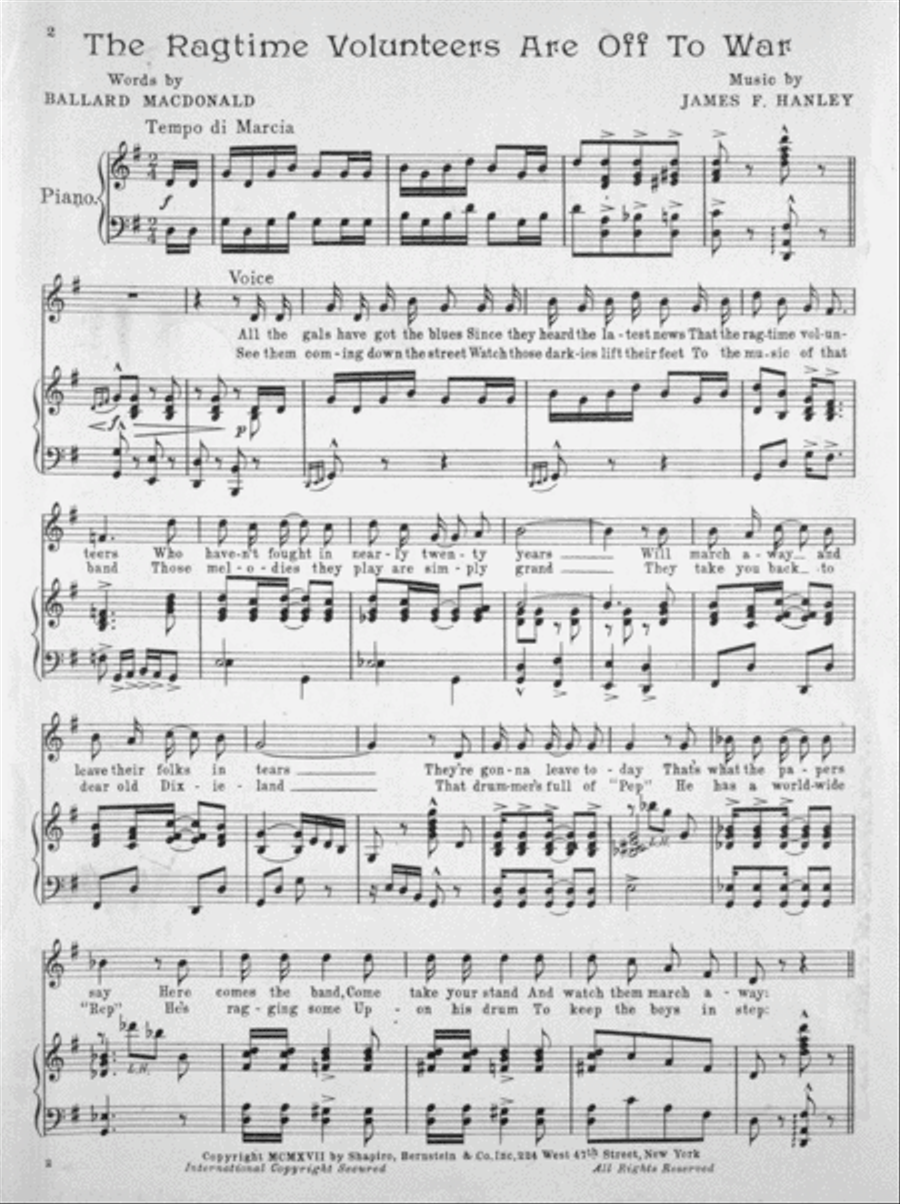 The Ragtime Volunteers Are Off To Wa Voice scores gallery preview page 2