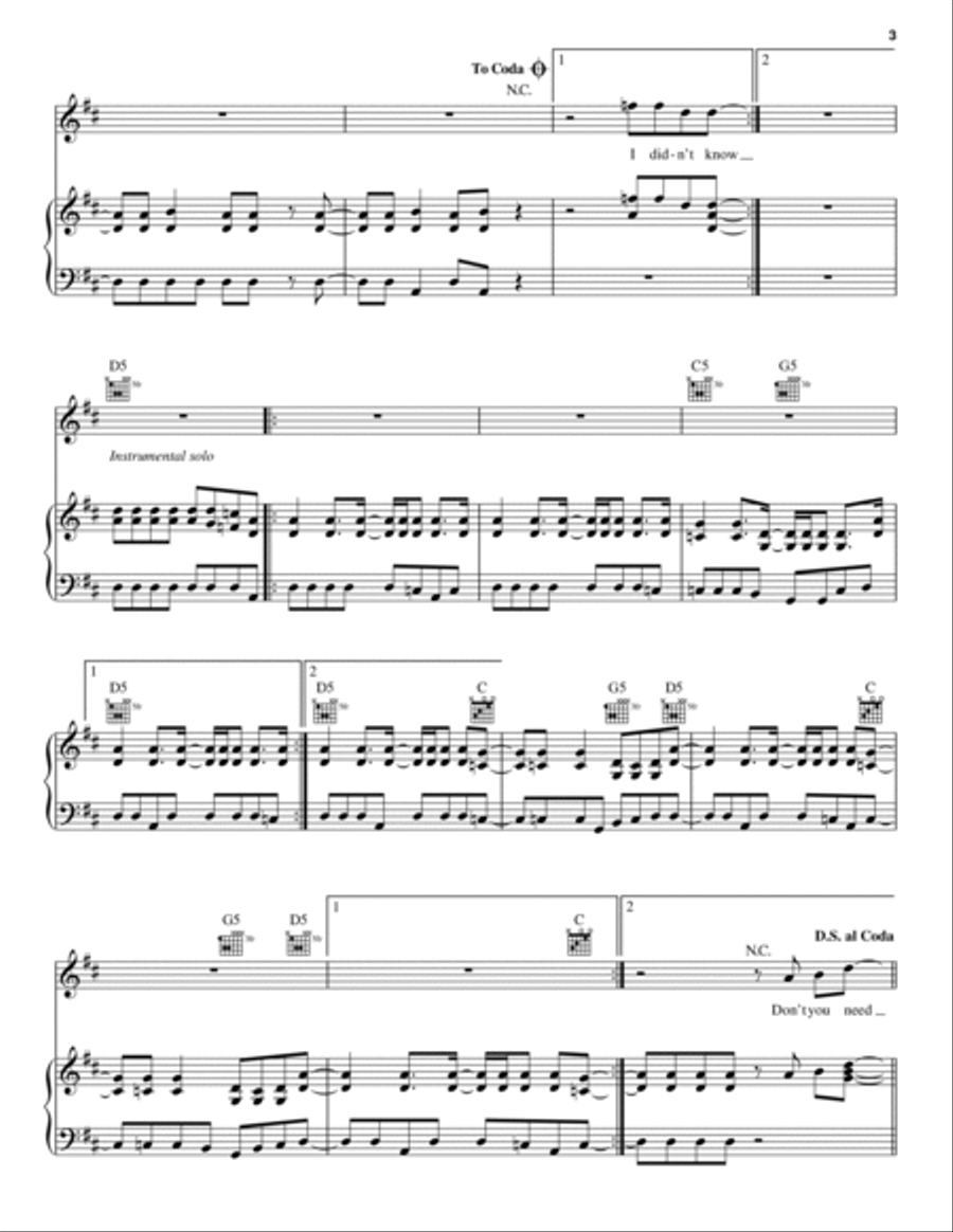 Girlfriend Piano, Vocal, Guitar scores gallery preview page 3