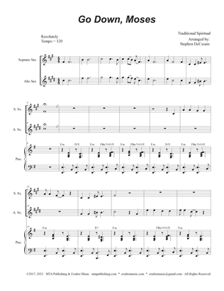 Go Down, Moses (Duet for Soprano and Alto Saxophone)