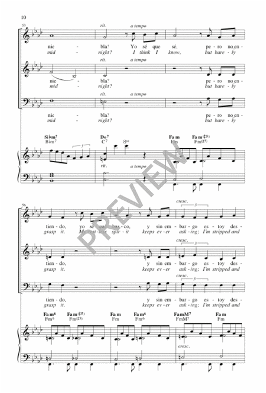 Yo Sé Que Sé / I Think I Know 3-Part scores gallery preview page 10