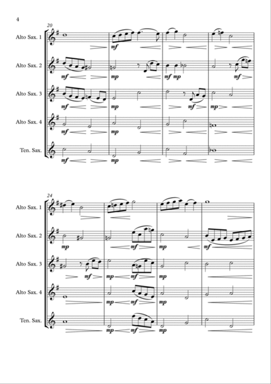 Where Is Love? Saxophone Quintet scores gallery preview page 4