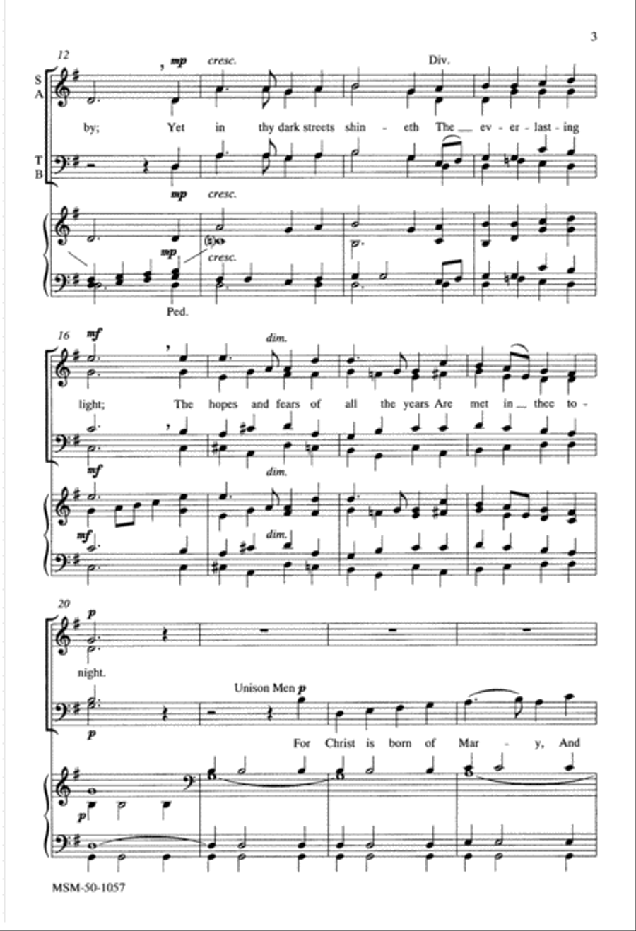 O Little Town of Bethlehem 4-Part scores gallery preview page 2