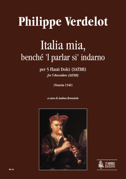 Italia mia, benché ’l parlar si’ indarno (Venezia 1540) for 5 Recorders (SATBB) image number null