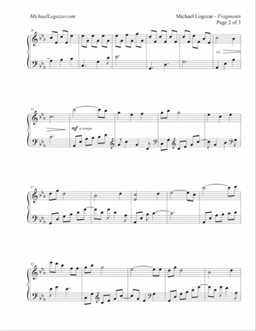 Fragments Piano Solo scores gallery preview page 2