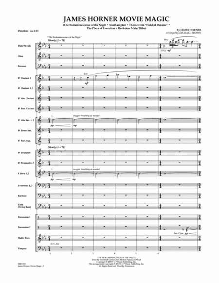 James Horner Movie Magic - Full Score by James Horner Concert Band - Digital Sheet Music