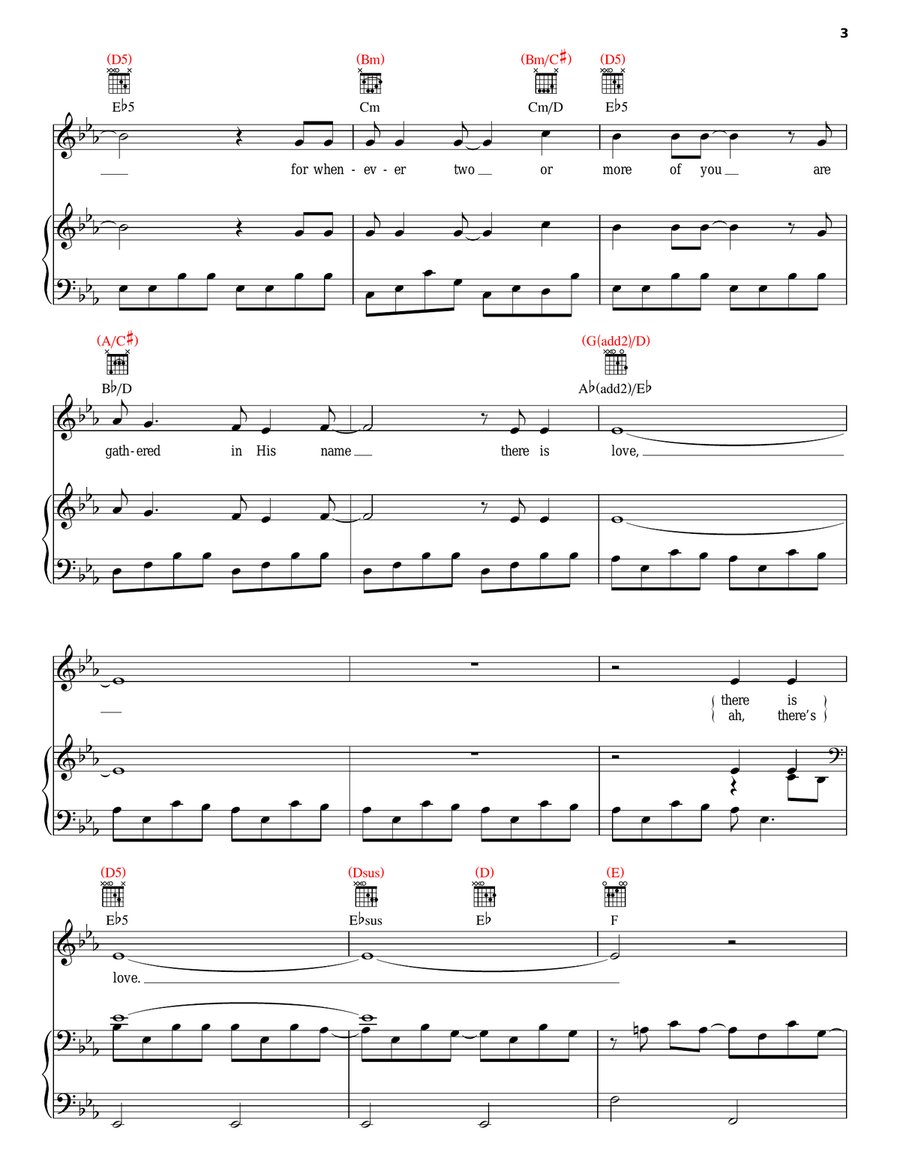 Wedding Song (There Is Love) Piano, Vocal, Guitar scores gallery preview page 3