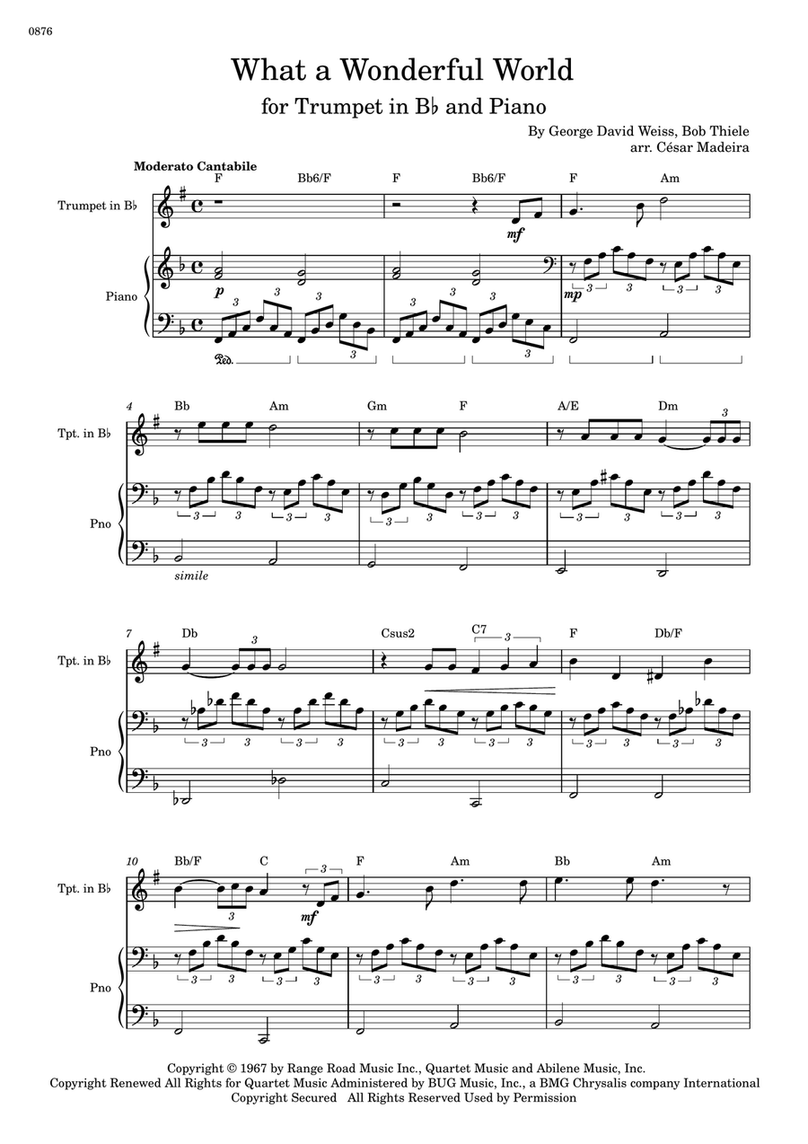 What A Wonderful World B-Flat Trumpet scores gallery preview page 2