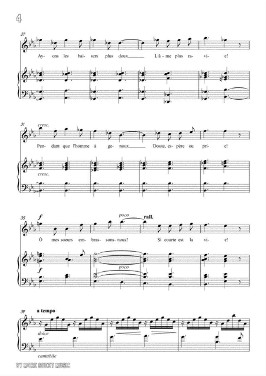 Franck-Le mariage des roses in E flat Major,for voice and piano Voice Solo scores gallery preview page 6