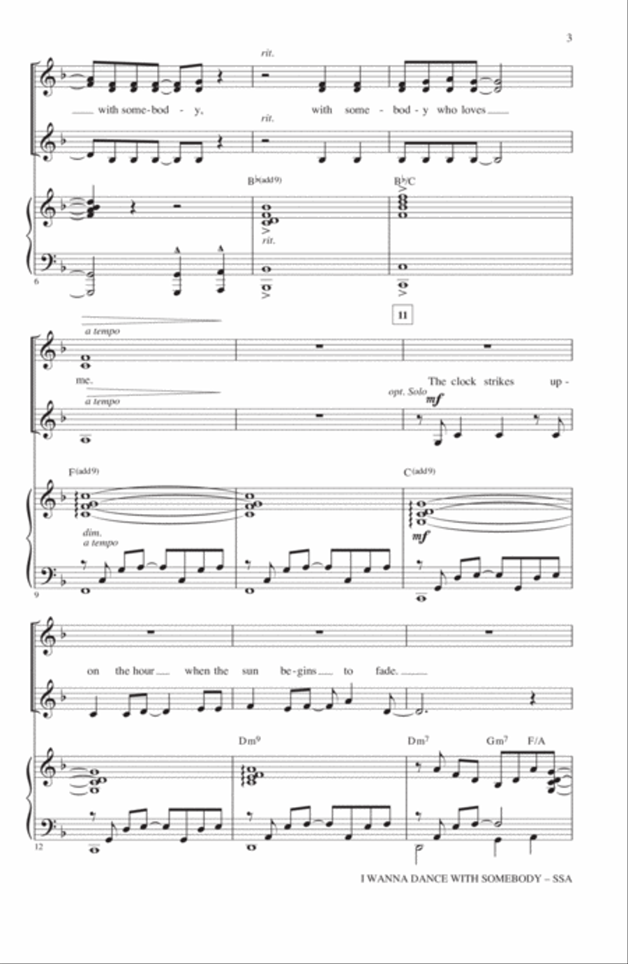 I Wanna Dance With Somebody SSA scores gallery preview page 2