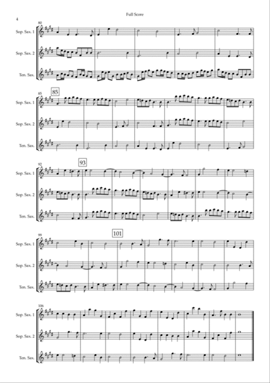 Canon in D Major (Johann Pachelbel) for Saxophone Trio Woodwind Trio scores gallery preview page 4