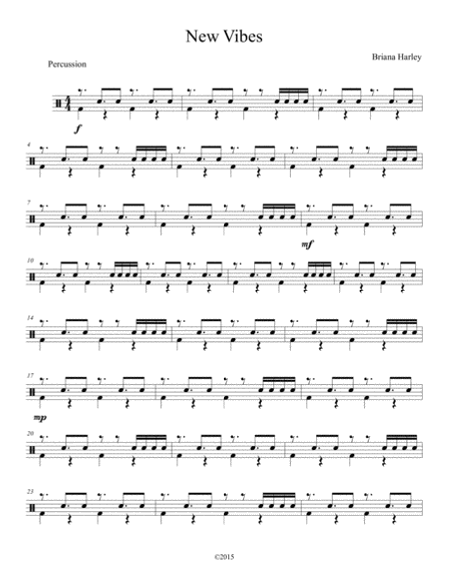 New Vibes - Percussion Concert Band scores gallery preview page 1
