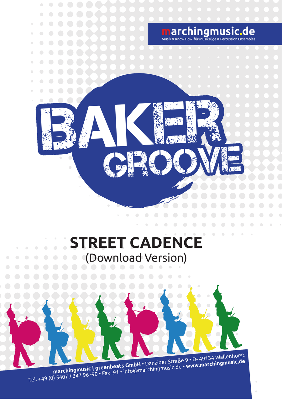 BAKER GROOVE (Drumline Cadence) Marching Band scores gallery preview page 1