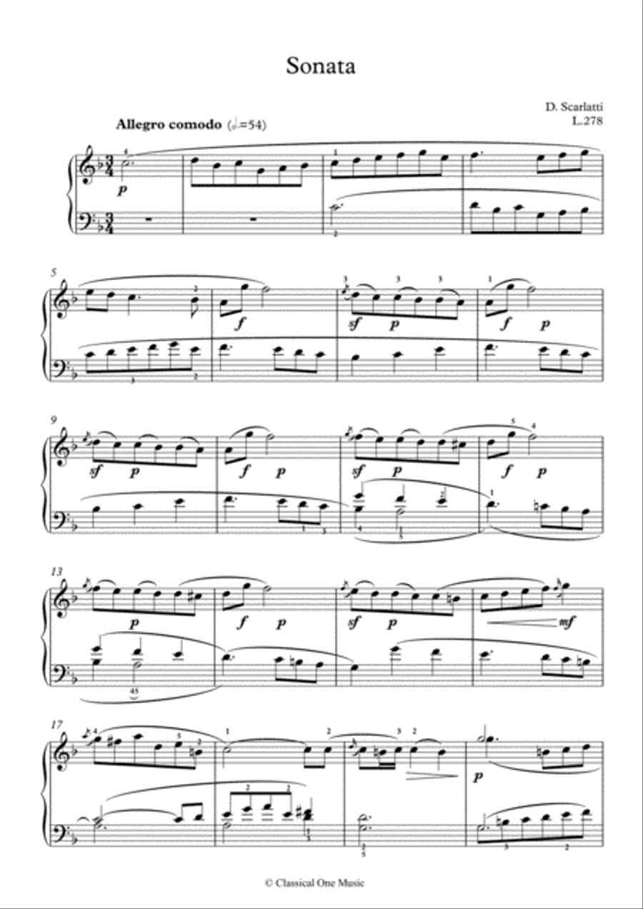 Scarlatti-Sonata in F-Major L.278 K.437(piano) Piano Solo scores gallery preview page 2