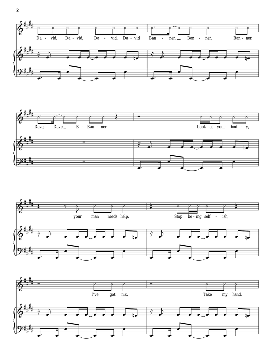 Dance The Night Away Piano, Vocal, Guitar scores gallery preview page 2