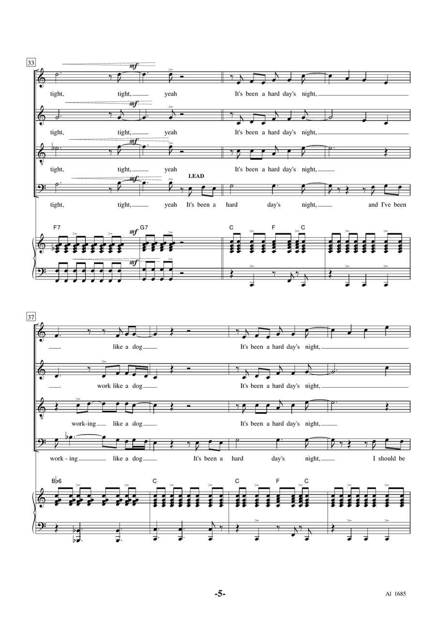 A Hard Day's Night 4-Part scores gallery preview page 5