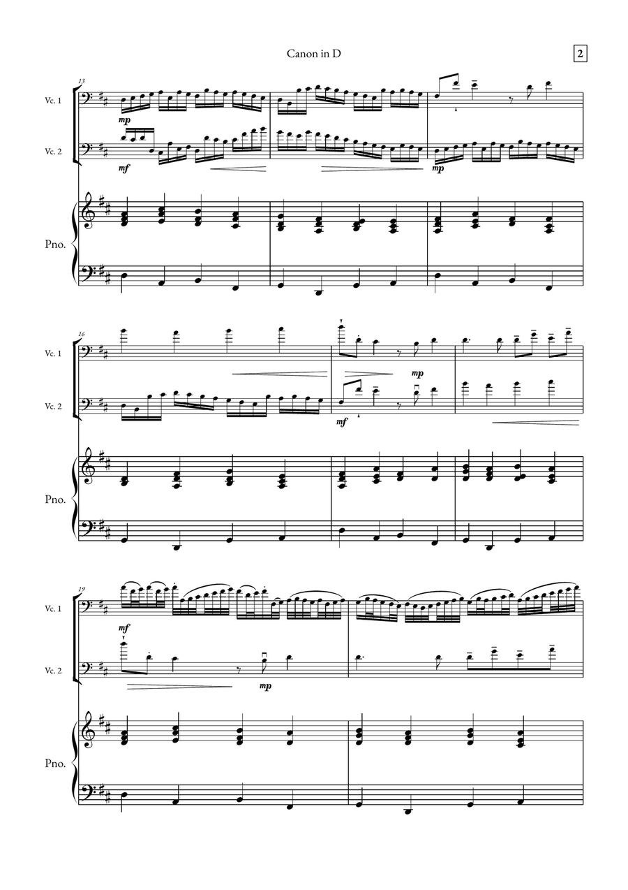Canon in D String Duet scores gallery preview page 2