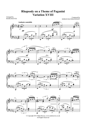 Rhapsody on a Theme of Paganini Variation 18