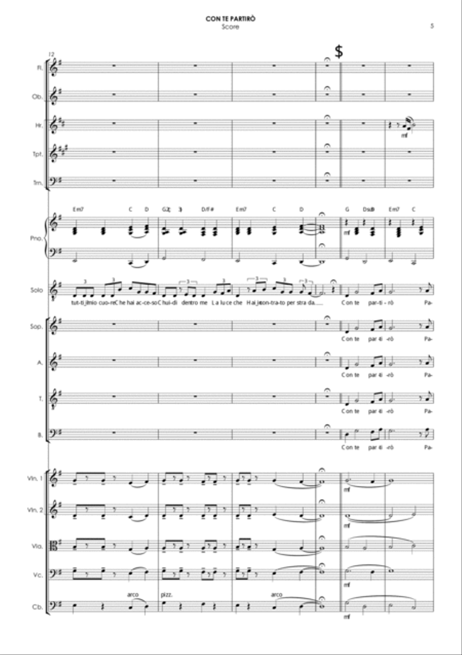 Con Te Partiro (time To Say Goodbye) Chamber Orchestra scores gallery preview page 5