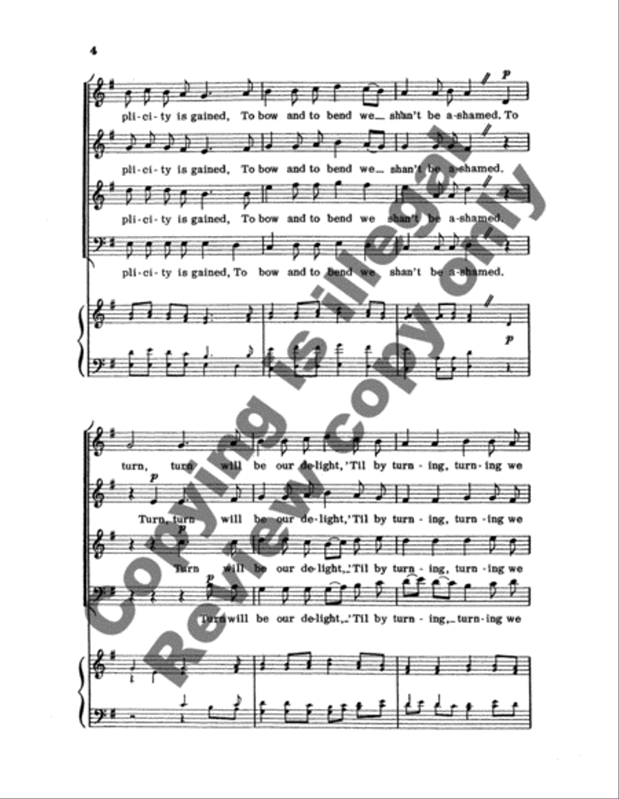 Simple Gifts Simple Gifts 4-Part scores gallery preview page 4