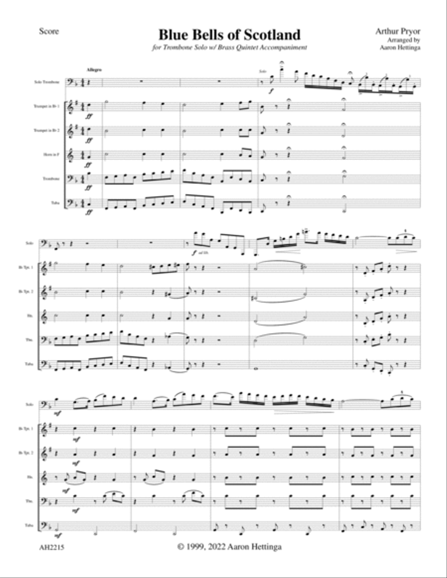 Blue Bells of Scotland - Trombone Solo with Brass Quintet Accompaniment Brass Quintet scores gallery preview page 6