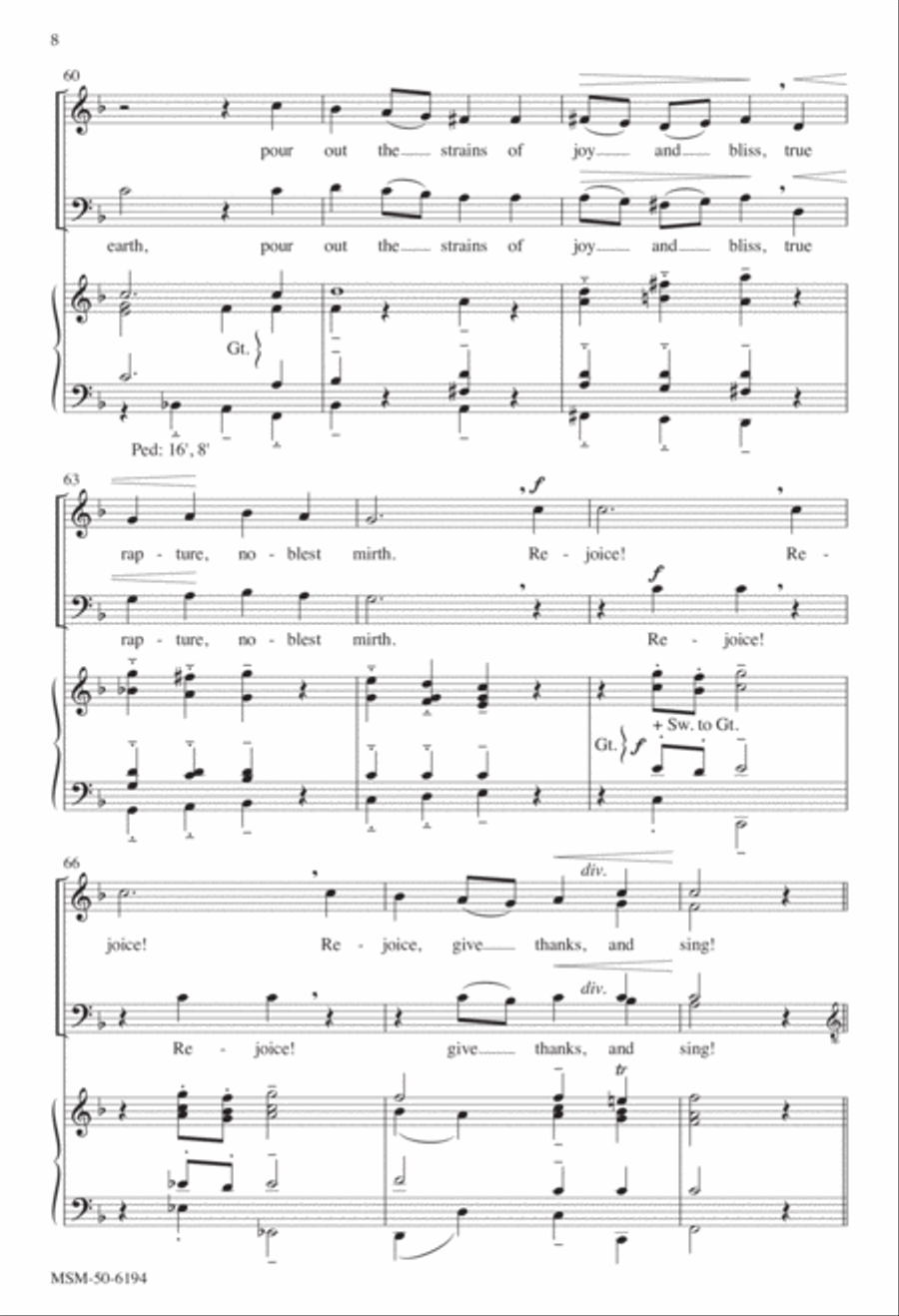 Rejoice, O Pilgrim Throng! 4-Part scores gallery preview page 6